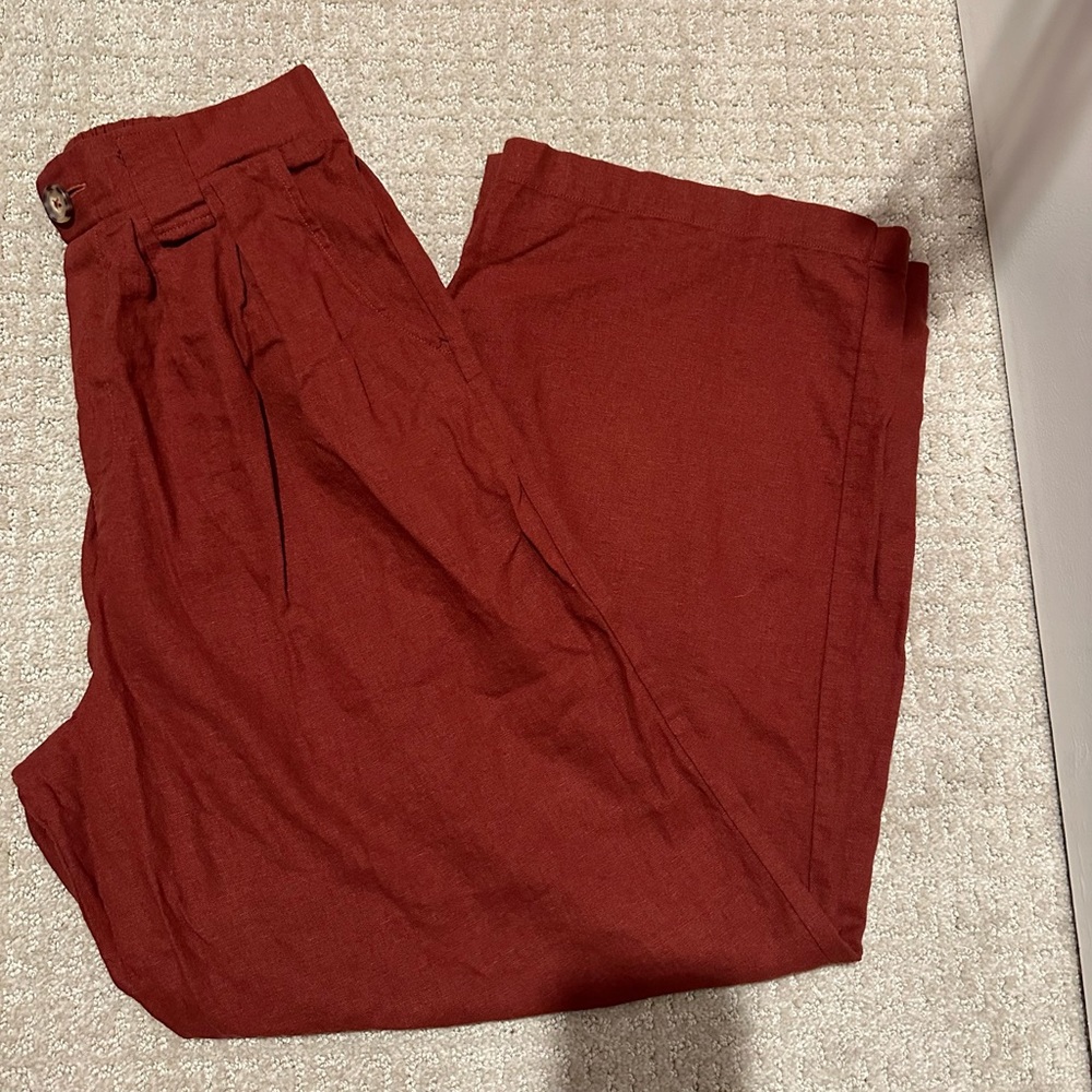 Linen blend pants